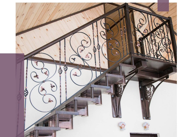 Кованые лестницы в Топках от 79037 руб. под ключ