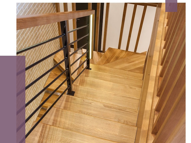 Лестницы из ясеня в Топках под ключ от 9930 руб. 