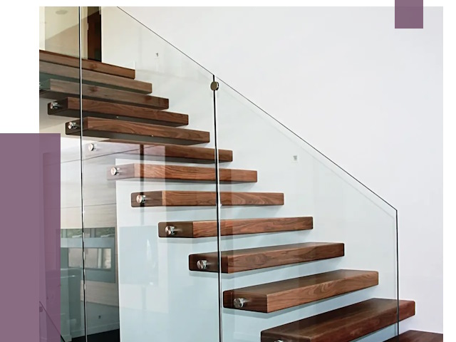 Стеклянные перила для лестницы в Топках от 14693 руб.