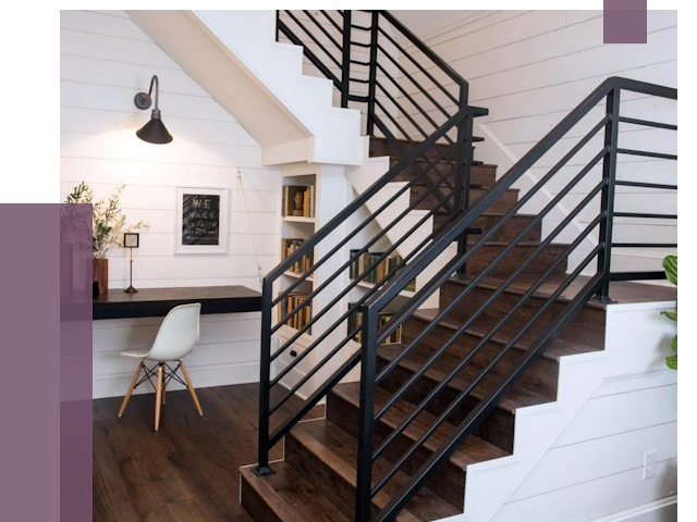 Перила для лестницы в доме в Топках от 7346 руб. — ПРОЛЁТ-Тпк