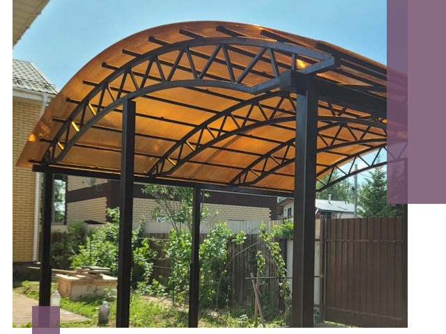 Изготовление навесов под ключ в Топках из качественных материалов