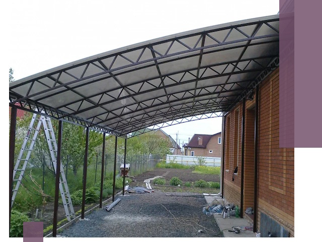 Профессиональный монтаж навесов под ключ в Топках