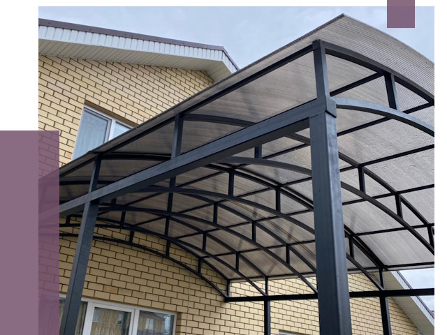 Монтаж козырьков в Топках от 11400 руб. | ПРОЛЁТ-Тпк