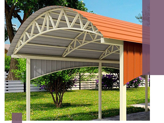 Навесы из профнастила под ключ в Топках — установка и монтаж