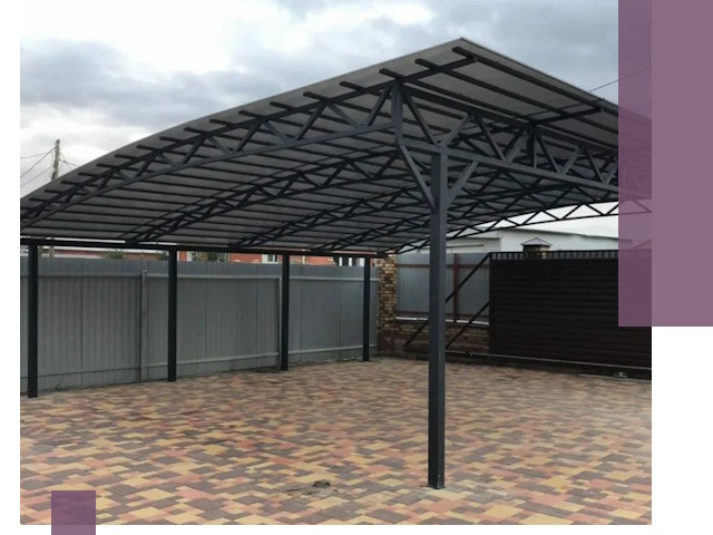 Металлические навесы под ключ в Топках — изготовление и монтаж