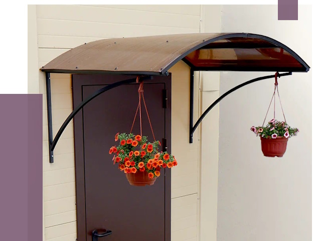 Козырьки над входом в Топках от 14693 руб.  | ПРОЛЁТ-Тпк