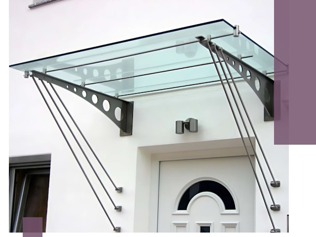 Козырьки над входом под ключ в Топках — изготовление и монтаж