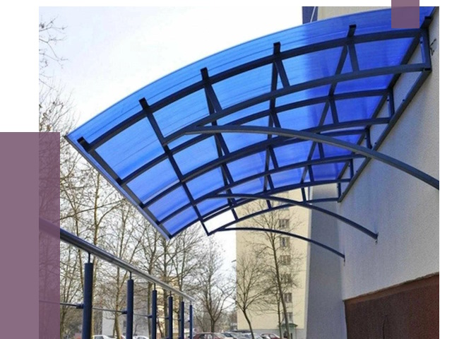 Козырьки из поликарбоната в Топках от 4256 руб. под ключ | ПРОЛЁТ-Тпк