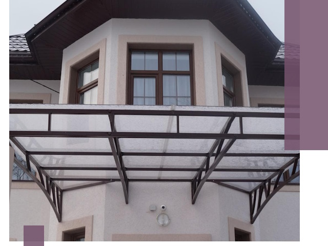 Козырьки из поликарбоната под ключ в Топках