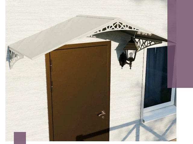 Металлические козырьки на входы и террасы в Топках