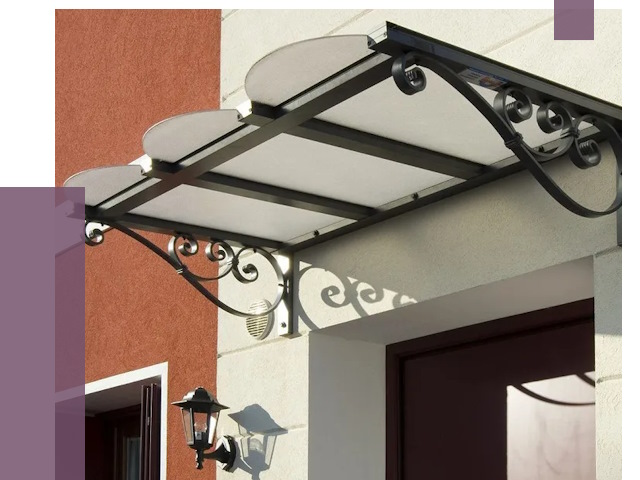 Односкатные козырьки в Топках от 8309 руб.  | ПРОЛЁТ-Тпк