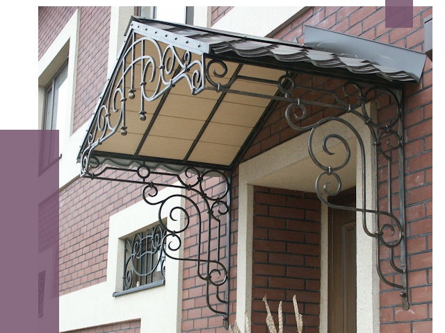 Двускатные козырьки в Топках под ключ от 12666 руб.