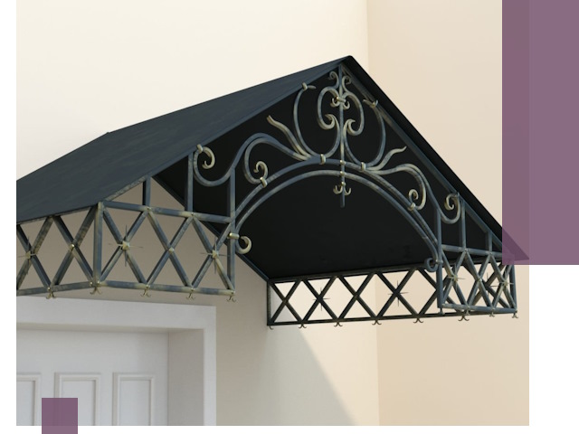 Двускатные металлические козырьки под ключ в Топках