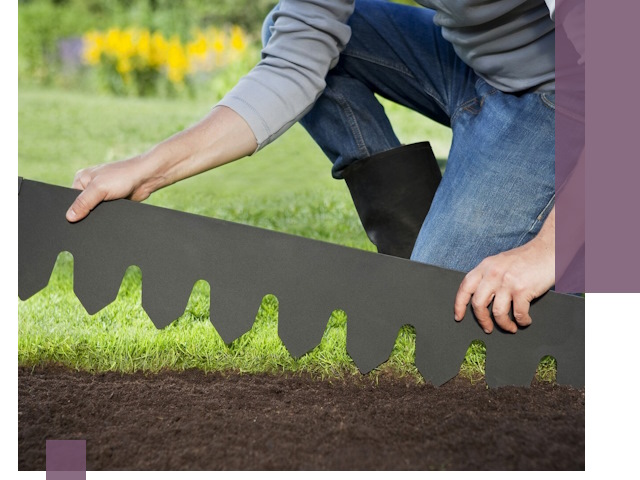 Металлические бордюры для газона в Топках — изготовление и монтаж